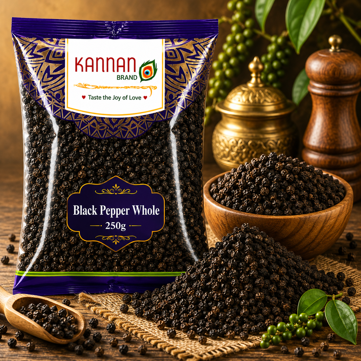 Black pepper whole 250g (kannan Brand)