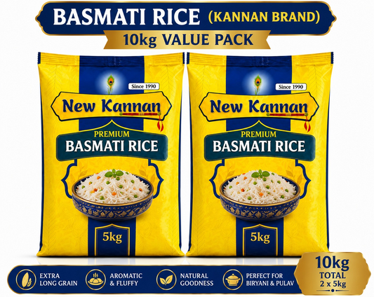 Basmati Long grain(Briyani rice) 10kg Value Pack-Kannan Brand