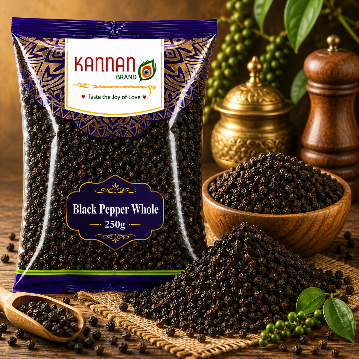 Black pepper whole 250g (kannan Brand)