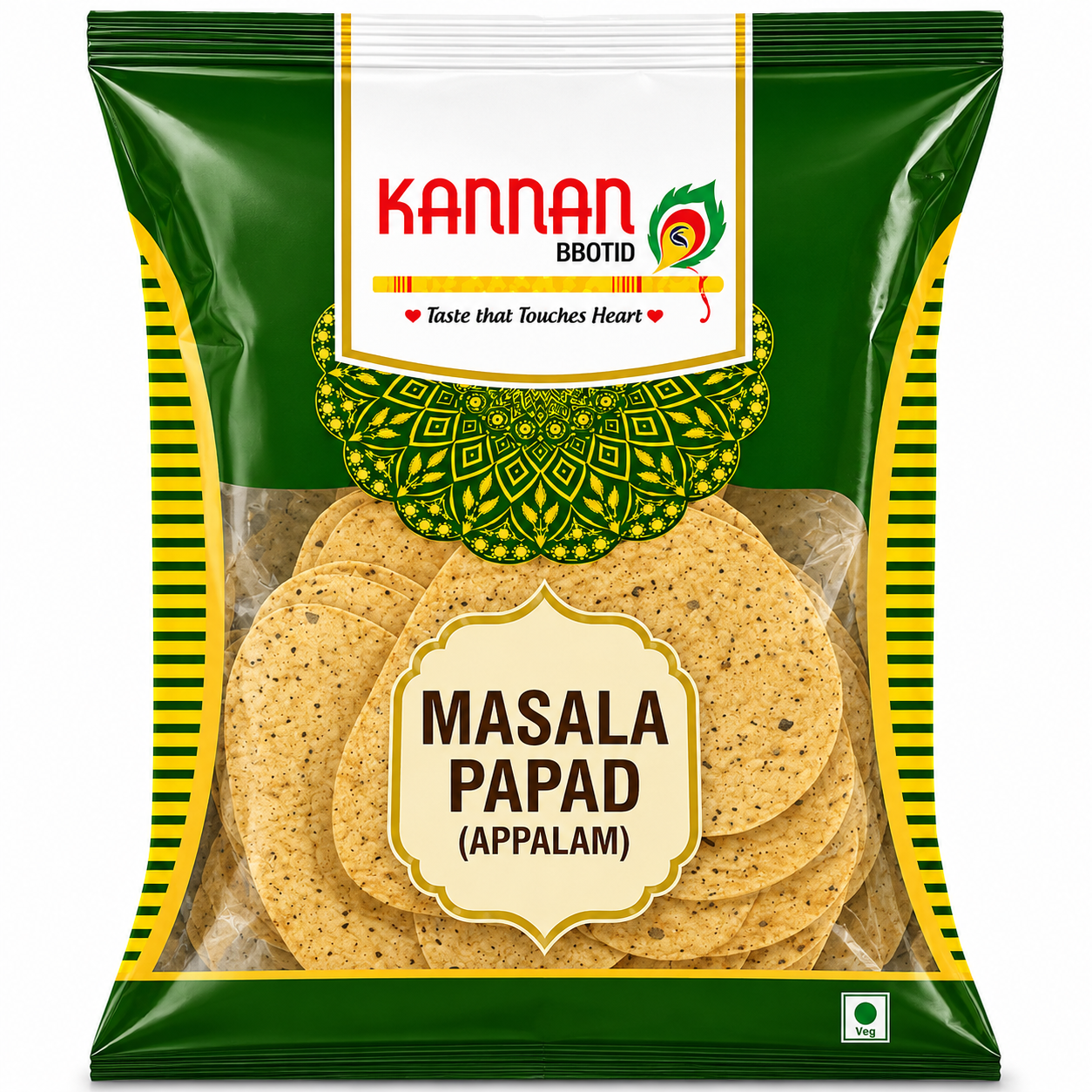 Masala Pappad 1 pack 400g-Kannan Brand
