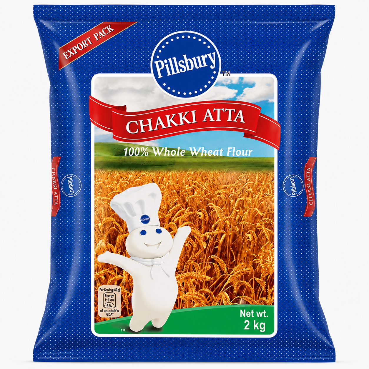 Pillsburry Indian Atta set 2 kg value pack