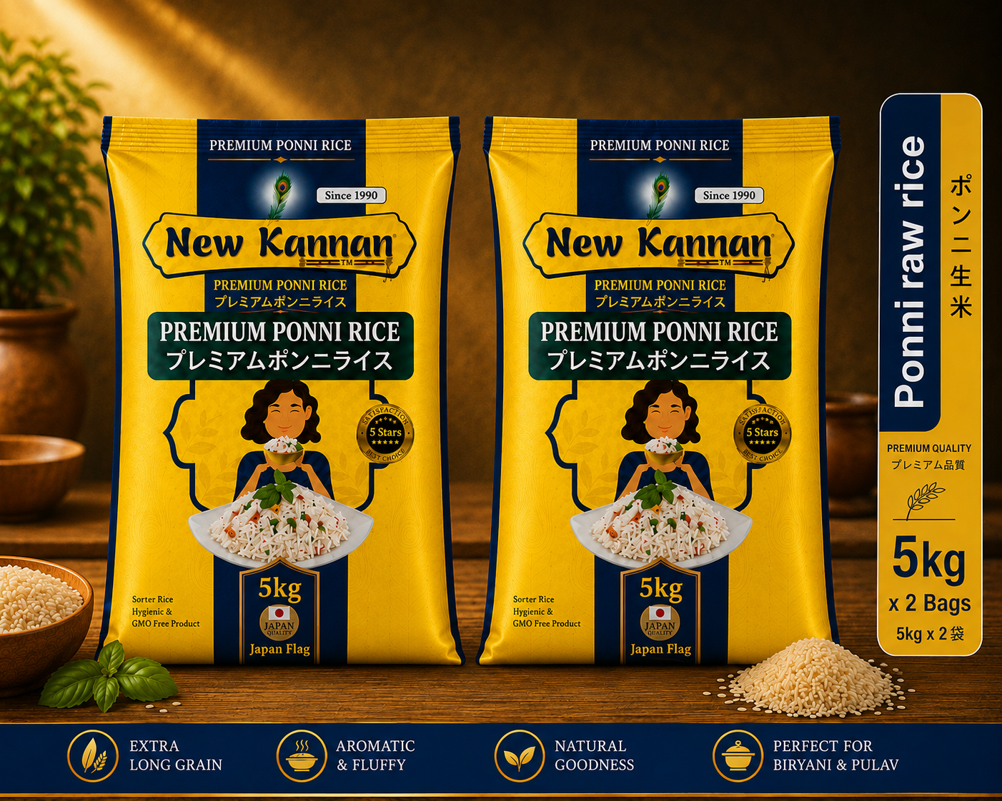 Ponni Boiled 10kg value pack(price with tax)-Kannan Brand